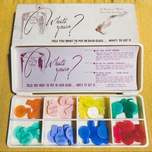 ❌SOLD❌ Vtg 60’s ‘What’s Yours’ MCM Drink Tabs
